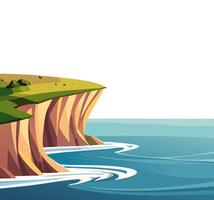 Sea Cliffs with Birds Soaring vector