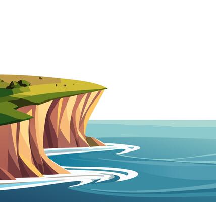 Sea Cliffs with Birds Soaring