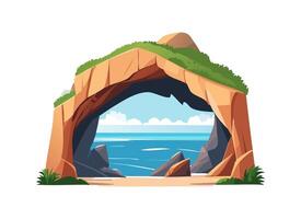 Coastal Cave with Ocean View vector