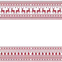 Festive Christmas border frame with reindeer in Scandinavian style vector