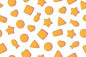 Seamless cracker pattern, bakery pattern. illustration for web design, textile or wrapping paper. vector