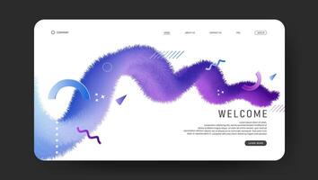 futuristic landing page with 3d gradient shape, geometric shapes, website template vector