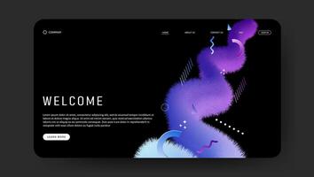 3d background for landing page with gradient shape, geometric shapes, website template vector
