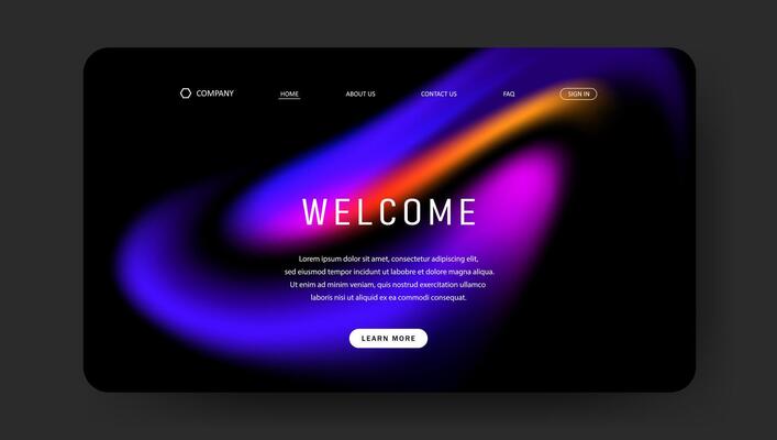 futuristic landing page with fluid gradient design