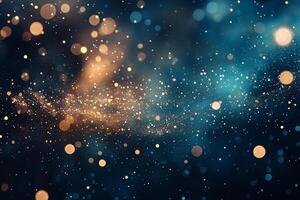 Bokeh Background With Glowing Particles photo