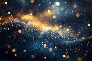 Blue Glow Particle Abstract Bokeh Background photo