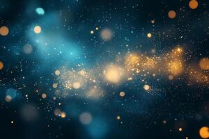 Blue Glow Particle Abstract Bokeh Background photo
