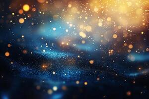 Bokeh Background With Glowing Particles photo
