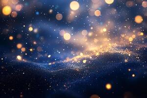 Bokeh Background With Glowing Particles photo