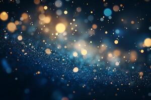 Blue Glow Particle Abstract Bokeh Background photo