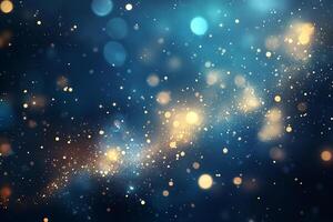 Blue Glow Particle Abstract Bokeh Background photo
