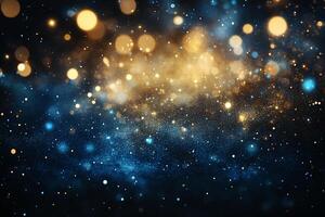 Blue Glow Particle Abstract Bokeh Background photo