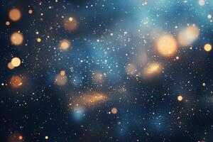 Abstract Background With Glowing Particles And Bokeh Effect photo