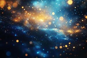 Abstract Background With Glowing Particles And Bokeh Effect photo