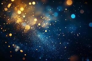 Abstract Background With Glowing Particles And Bokeh Effect photo
