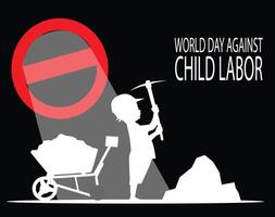 World day against child labor vector