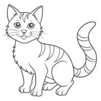 Sweet Kitty Outline Sketches design vector