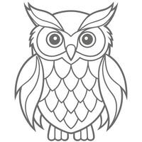 Easy Owl Outline for Kids vector