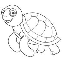 Fun Turtle Outline Drawing Guide vector