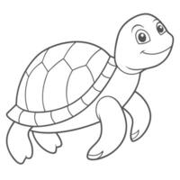 a cute tortoise outline design vector