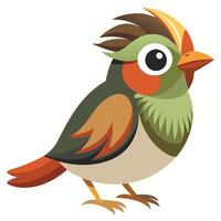 Bird Alone on White vector