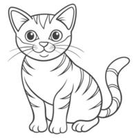 Simple cat outline design vector
