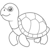 Sweet Turtle Outline Sketches vector