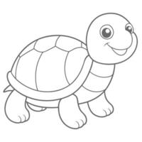 Minimalist Turtle Outline Art vector