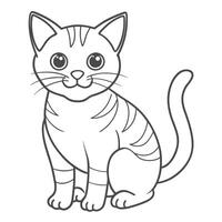 a cute cat outline design on white vector