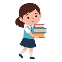 Books in Hand, Ready to Learn vector