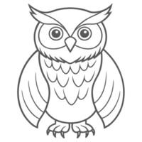 Playful Owl Outline Templates vector