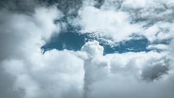 Sky and the clouds from atop taken with a drone. photo
