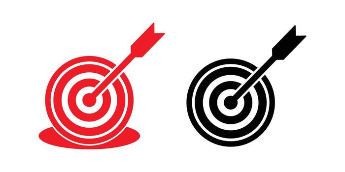 Target icon set on white background vector