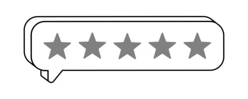 Hand drawn cute cartoon illustration of speech bubble without rating star. Flat customer negative feedback doodle. Online review sticker. Client dissatisfaction. Bad quality. Isolated. vector
