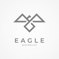 Minimal Eagle Logo Design, modern bird line style forming abstract mountain logo design, flat design logo template, illustration vector