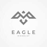 Minimal Eagle Logo Design, minimalist bird line style forming letter MV logo design, flat design logo template element, illustration vector