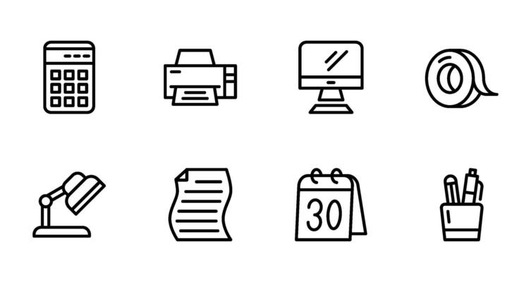 Office Supplies icon. Outline Style.