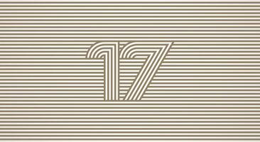 Number 17 logo design Inspiration, Number 17 logo multi line style that blends into the line background, flat design logo template, illustration vector