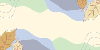 abstract background of pastel color wave and leaf pattern. design template for banner, poster, greeting card, web vector