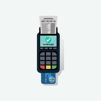 Debt card transaction in EDC machine approved illustration vector