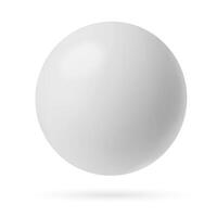 White sphere 3D realistic abstract shape illustration isolated on white background vector