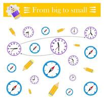 Form big to small. Puzzle game for kids. Attention tasks for children vector