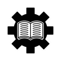 Cogwheel with book vector