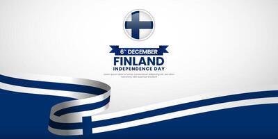 Finland independence day celebration Banner Background with Waving flag and blank text space vector