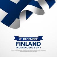Finland happy independence day square banner background greeting card with realistic flag with blue cross vector