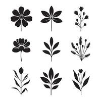 Array of shadow flower shapes on a white background vector