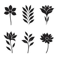 Silhouetted floral forms on a clean white background vector