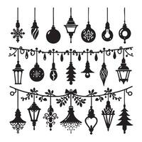 Christmas light outline set on a simple white background vector