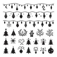 Outline of Christmas lights set on a white background vector
