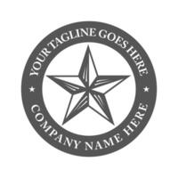 Star Illustration Logo textured with classic circle frame, suitable for various industries such as military, security, sports vector